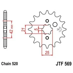 Piñón JTF569 YAMAHA YFM 350 Warrior Raptor YFZ 350 Banshee JTF56916