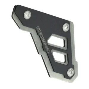 Protector de cadena inferior inox cepillado / negro texturado CROSSPRO APRILIA TUAREG 660 2022-2024