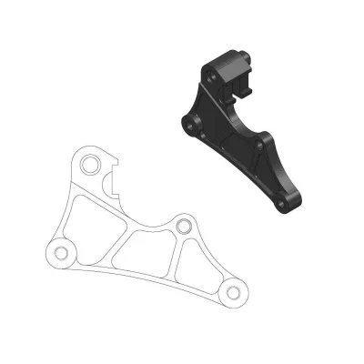 Soporte adaptador de pinza para disco delantero SUPERMOTO STREET MOTOMASTER 320mm Kawasaki KX 250 4t 15-... KX 450 4t 15-...