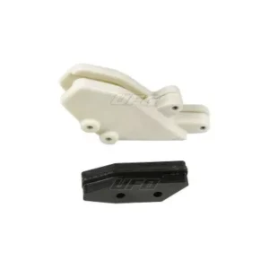 UFO Chain Guide + Slider Kit Translucent White/Black Kawasaki KX125/250 3032006